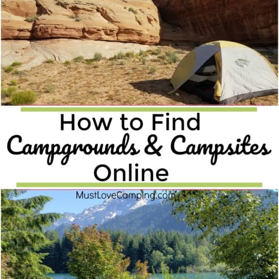 tent campsites in the mountains and large pinterest graphic