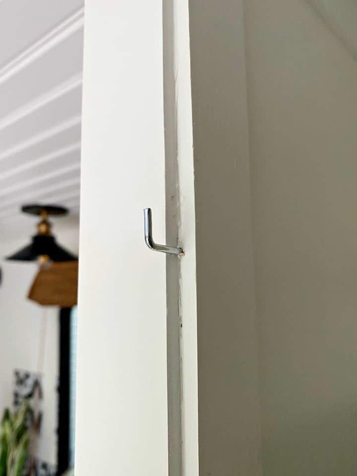 square bend arm hook in wall