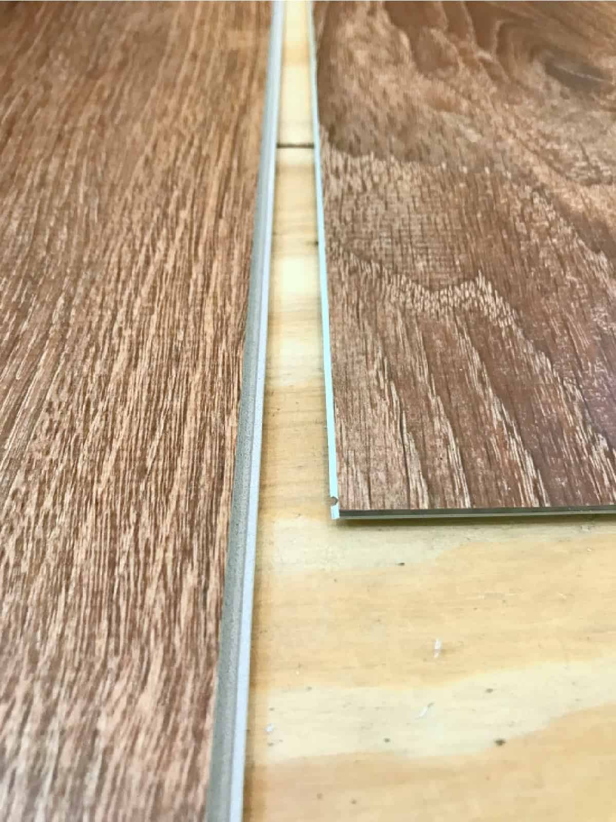 closeup of vinyl floor planks